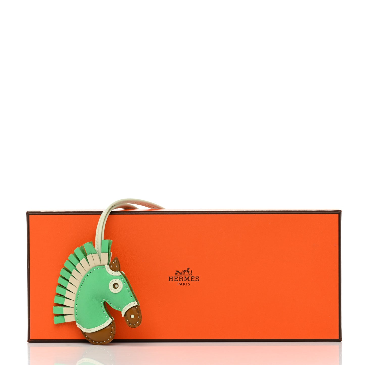 Milo Lambskin Geegee Camail Bag Charm Kraft Vert Comics Vert Fizz Craie