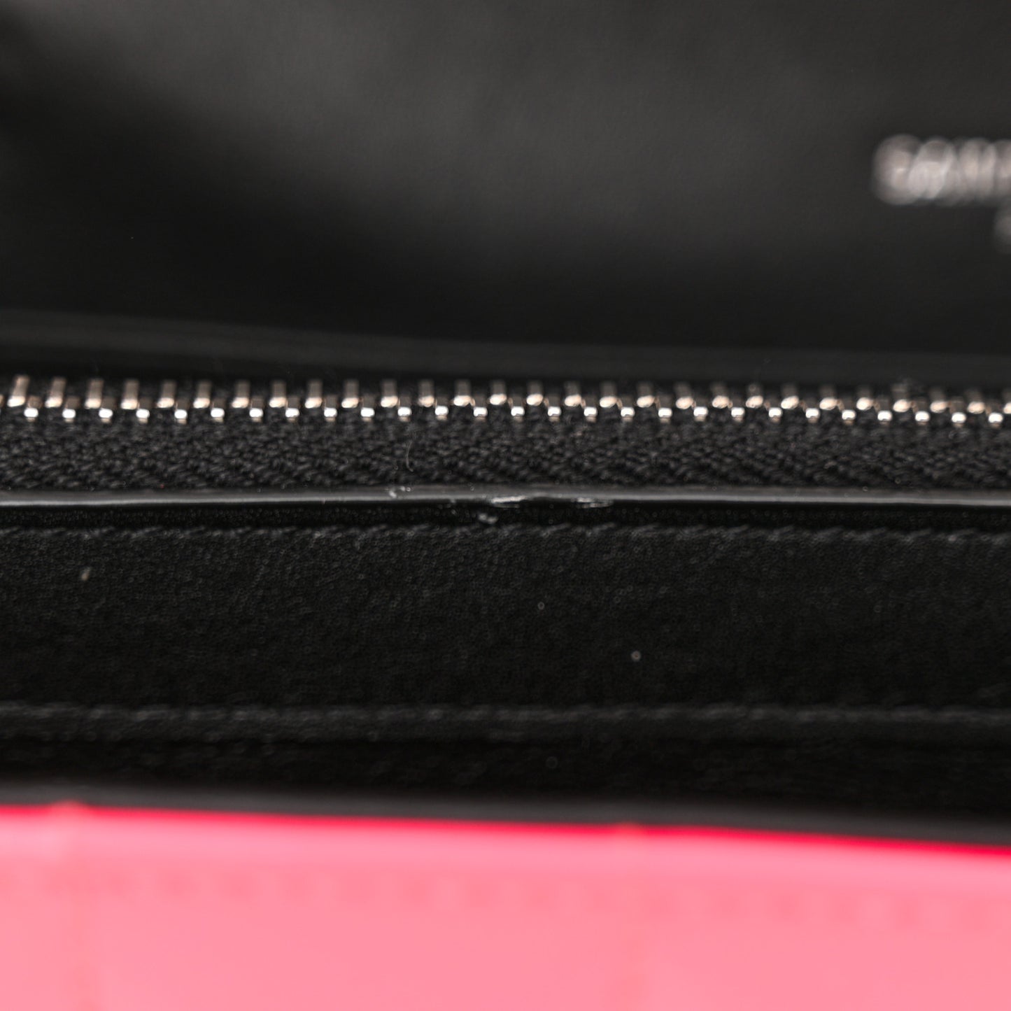 Patent Calfskin Matelasse Monogram Vicky Chain Wallet Neon Pink