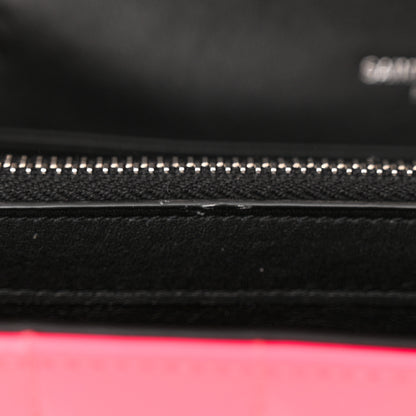 Saint Laurent Patent Calfskin Matelasse Monogram Vicky Chain Wallet Neon Pink 7 of 11