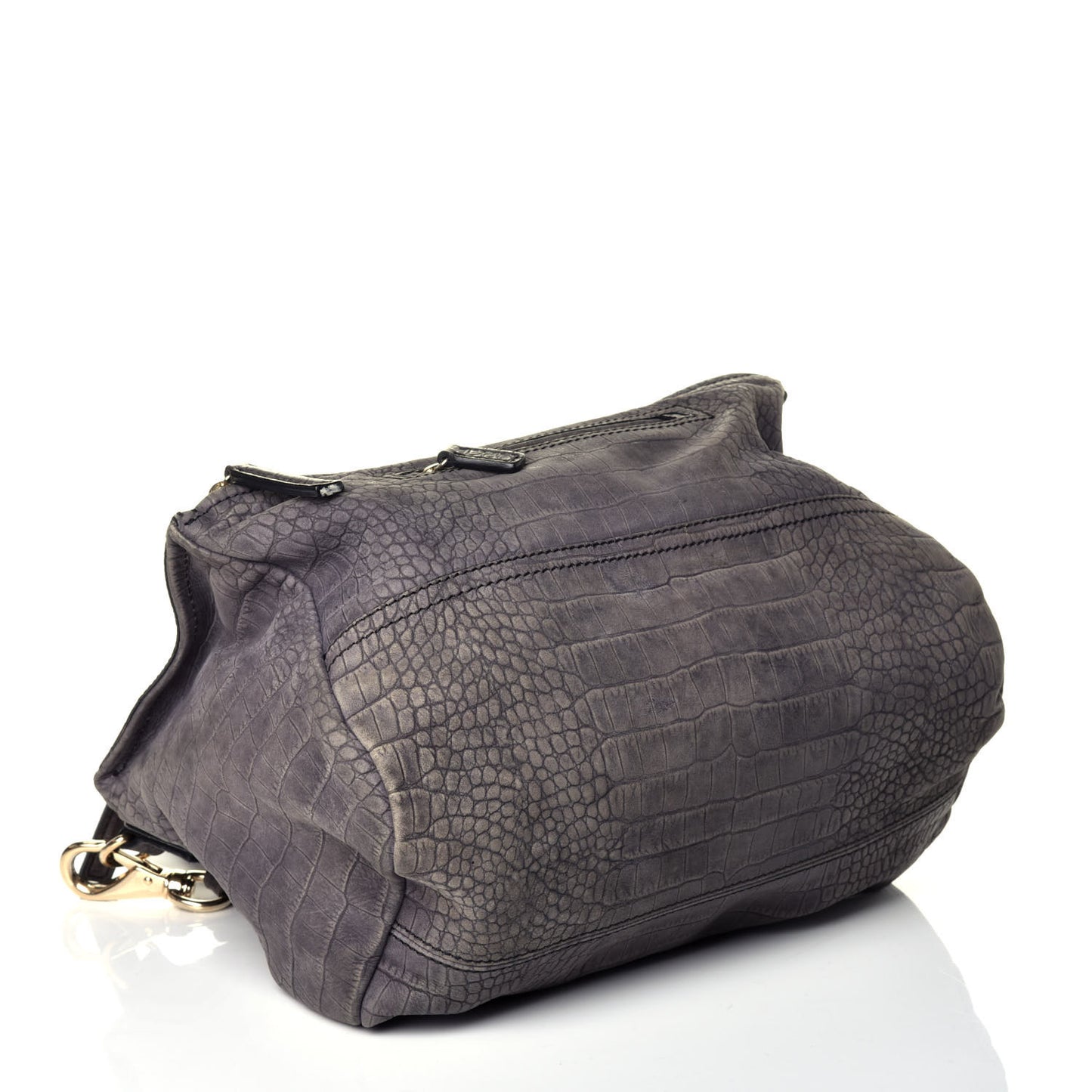 Nubuck Crocodile Embossed Medium Pandora Grey