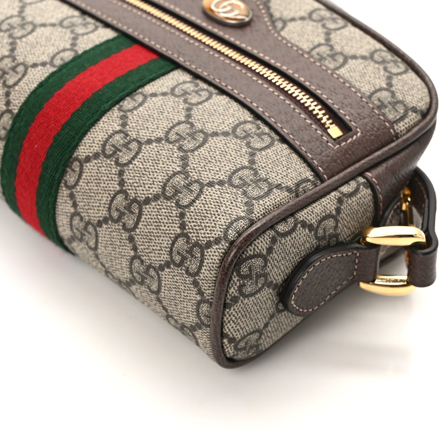 GG Supreme Monogram Web Mini Ophidia Shoulder Bag Brown
