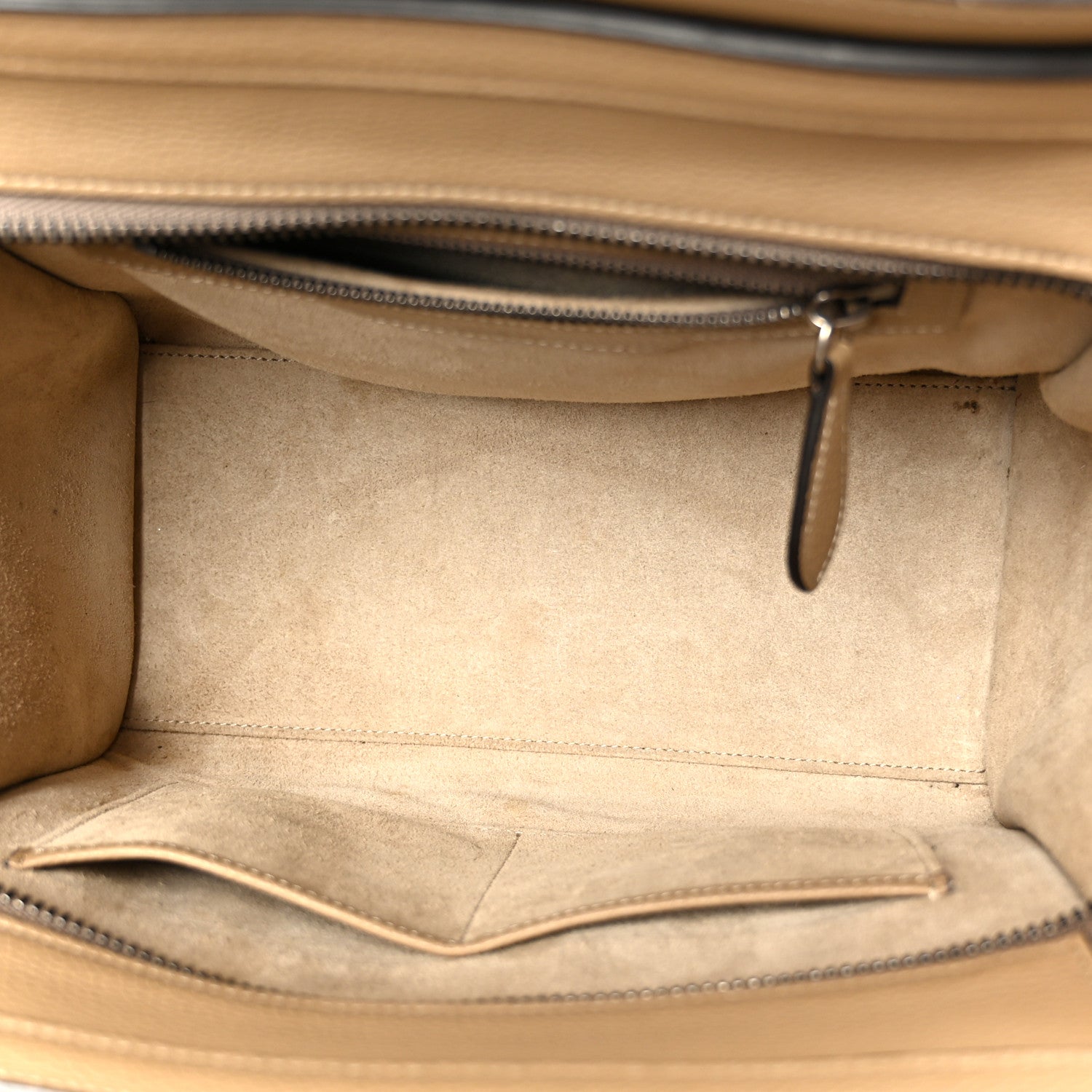 Celine Drummed Calfskin Micro Luggage Dune 5 of 12