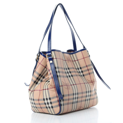 Burberry Haymarket Check Small Canterbury Tote Brilliant Blue 3 of 13