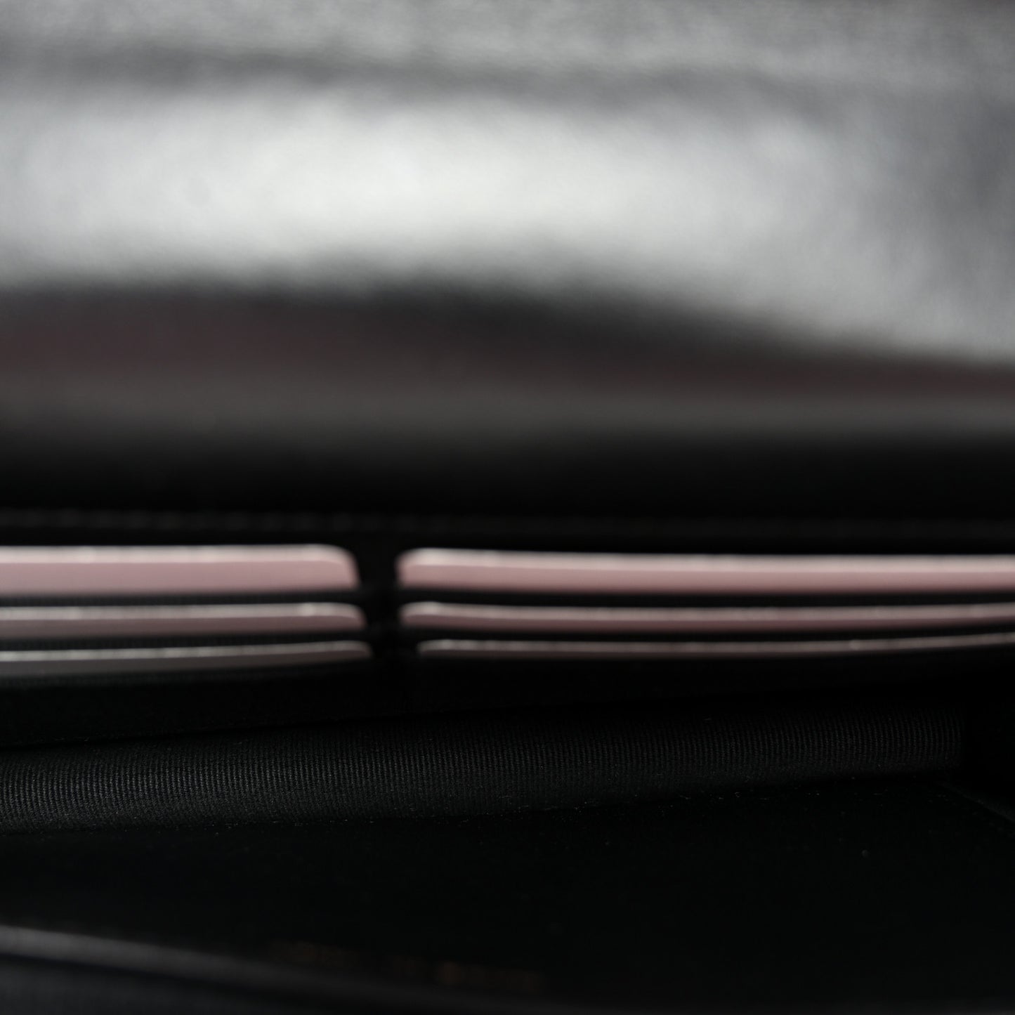 Lambskin Quilted Trendy CC Wallet On Chain WOC Black