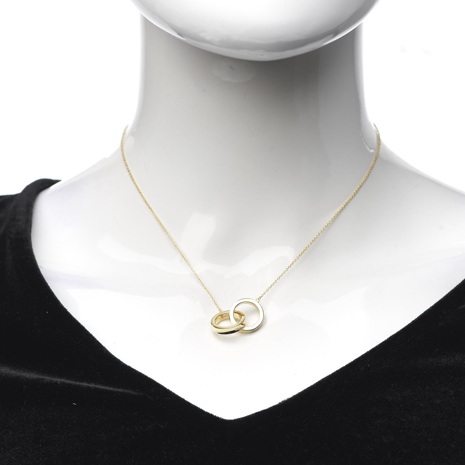Tiffany 18K Yellow Gold 1837 Interlocking Circles Pendant Necklace 2 of 5