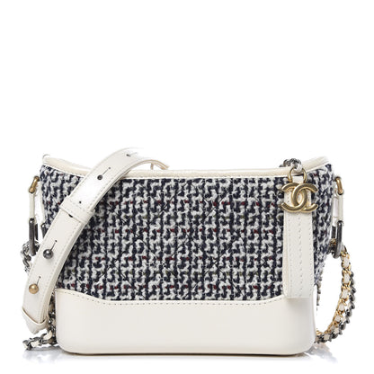 Chanel Tweed Calfskin Quilted Small Gabrielle Hobo Ivory Multicolor 1 of 10