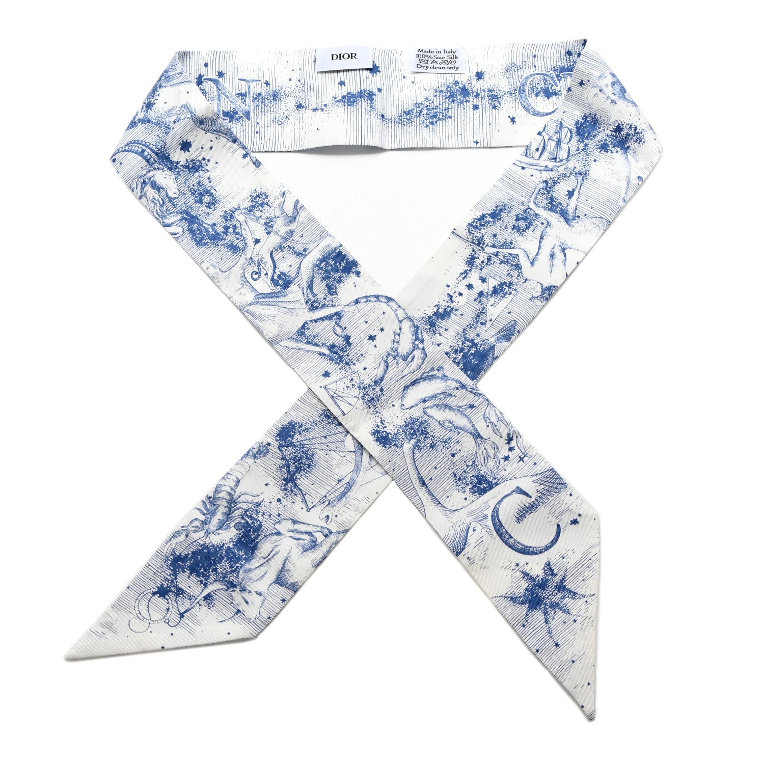 Christian Dior Silk ABCDior Tarot C Mitzah Scarf Blue 1 of 5