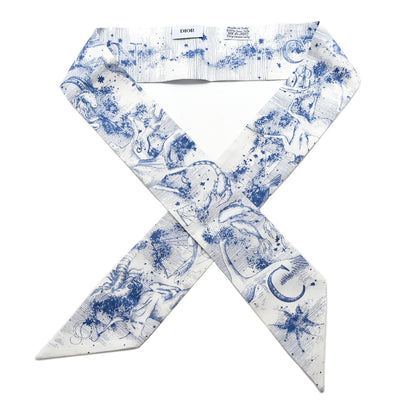 Christian Dior Silk ABCDior Tarot C Mitzah Scarf Blue 1 of 5