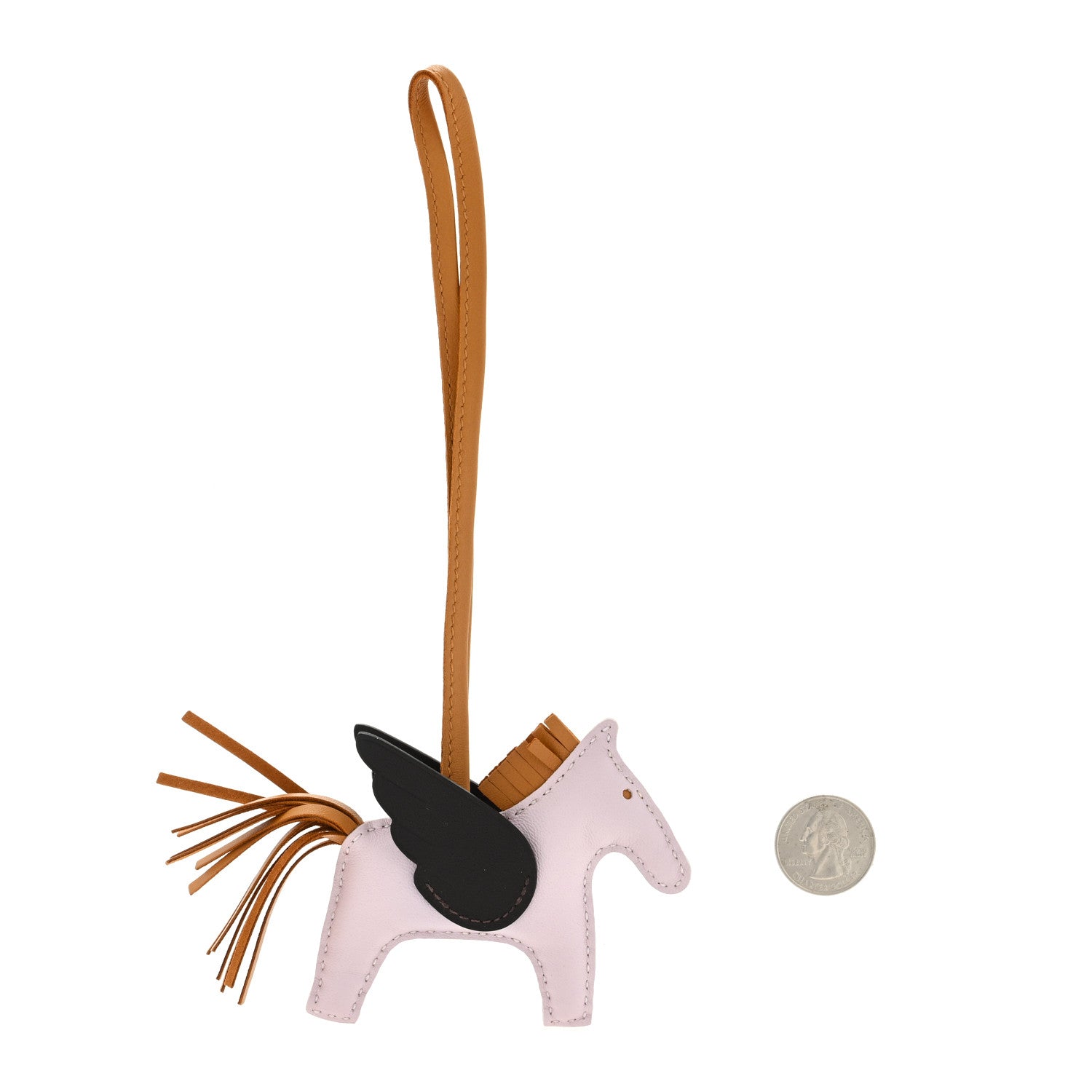 Hermes Milo Lambskin Grigri Rodeo Pegase Horse Bag Charm PM Mauve Pale Sesame Ebene 2 of 3