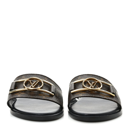 Louis Vuitton Patent Monogram Lock It Flat Mule 38.5 2 of 8