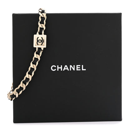 Chanel Metal Lambskin CC Square Choker Gold Black White 7 of 7