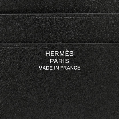 Hermes Tadelakt Evercolor Cheval Picto Card Holder Black Vert Yucca 6 of 8