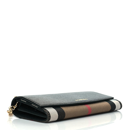 Burberry Grainy Calfskin House Check Henley Wallet On Chain Black 3 of 8