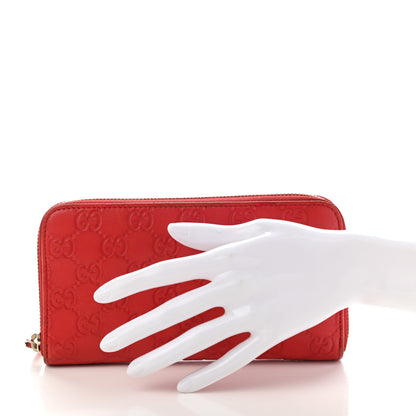Gucci Guccissima Vitello Tender Zip Around Wallet Sporting Red 2 of 15