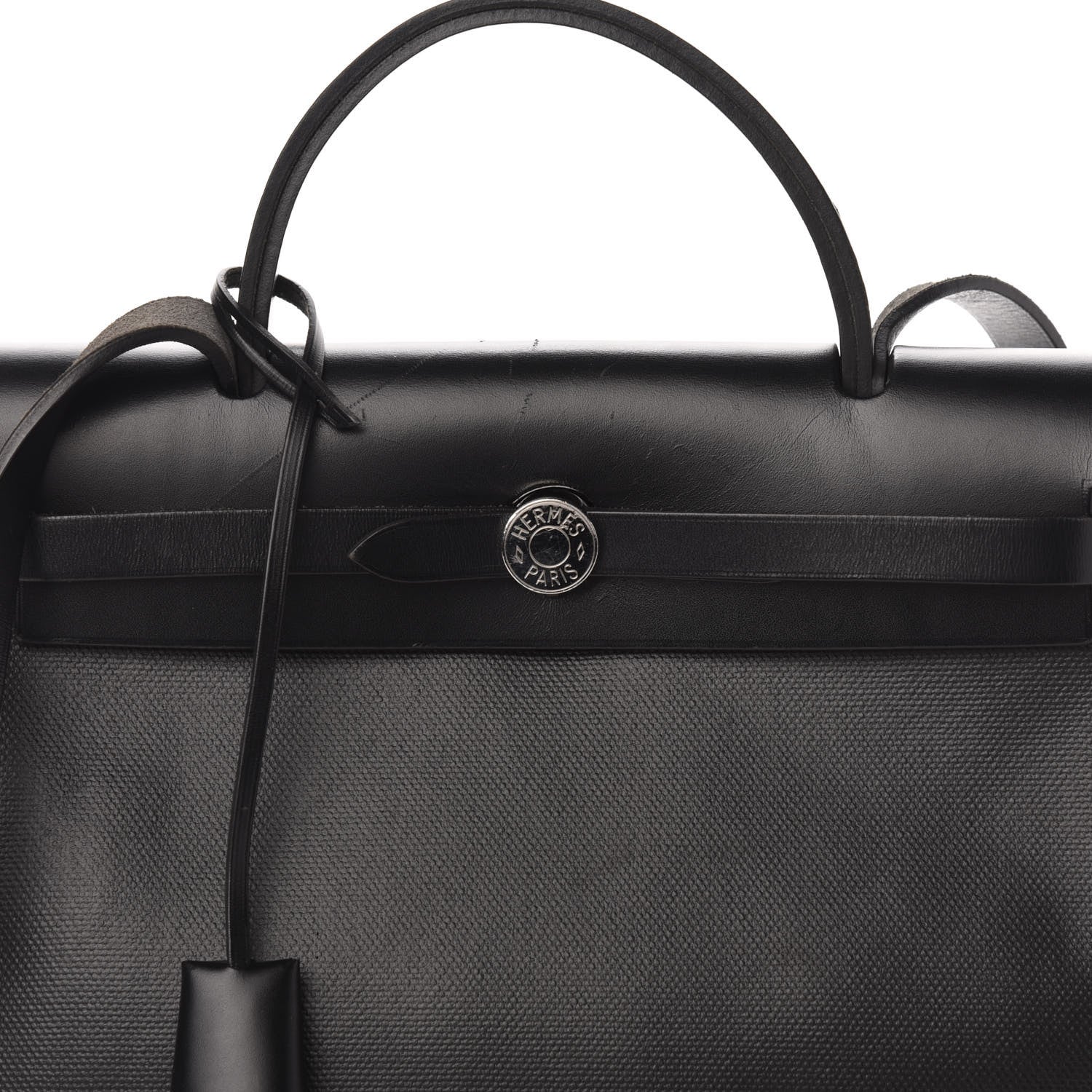 Hermes Toile H Berline Vache Hunter Herbag Zip PM 31 Black Ecru 14 of 15