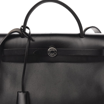 Hermes Toile H Berline Vache Hunter Herbag Zip PM 31 Black Ecru 14 of 15