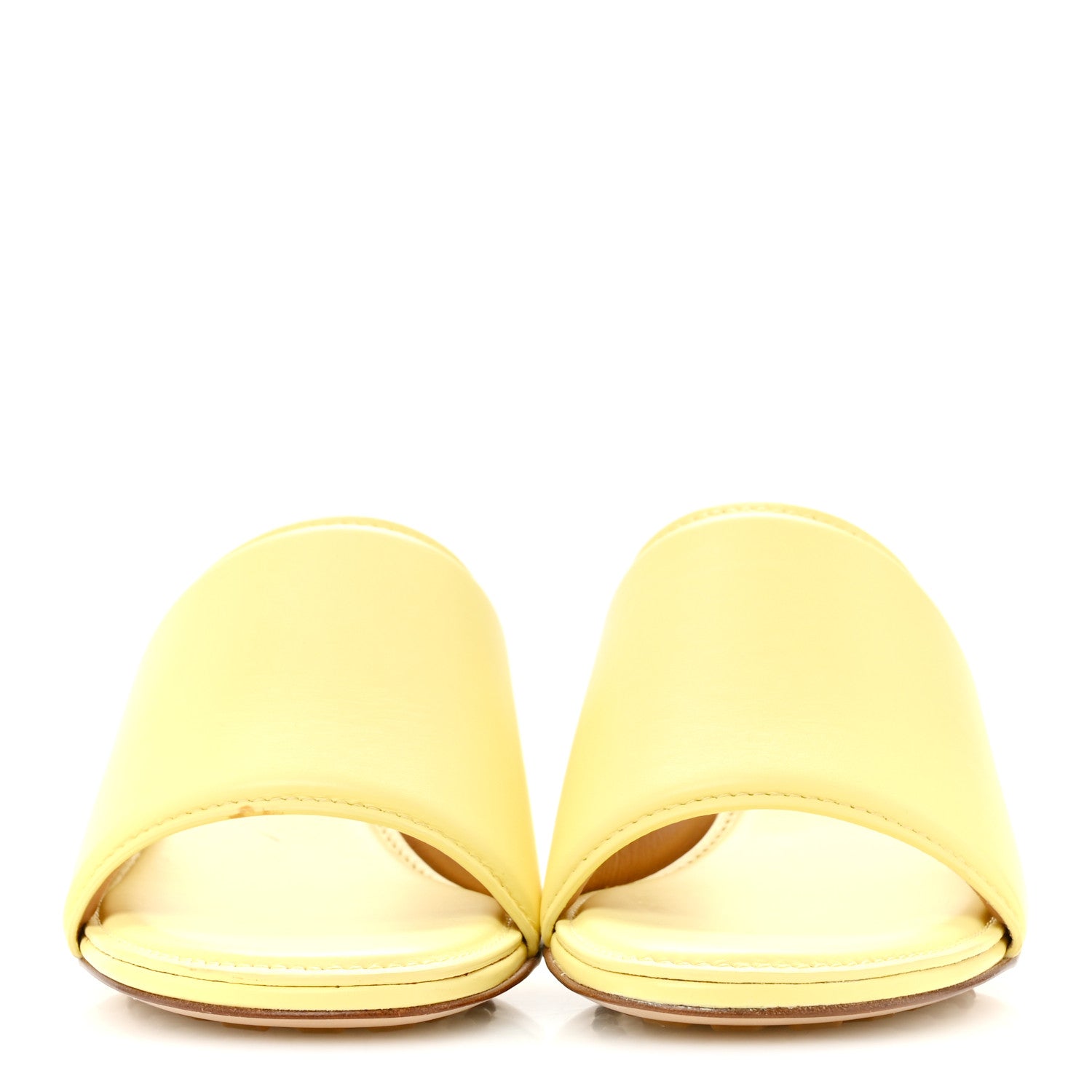 Bottega Veneta Vienna Calfskin The Band Mule Sandals 35.5 Lemonade 3 of 9