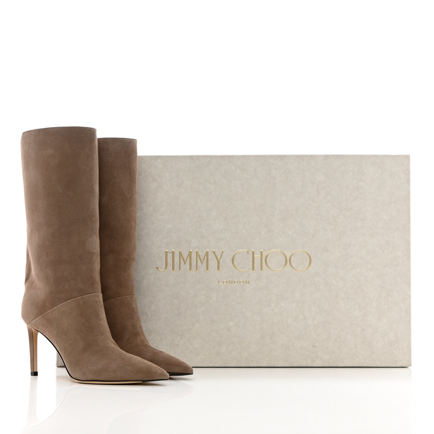 Jimmy Choo Suede Beren 85 Boots 36 Light Mocha 16 of 16