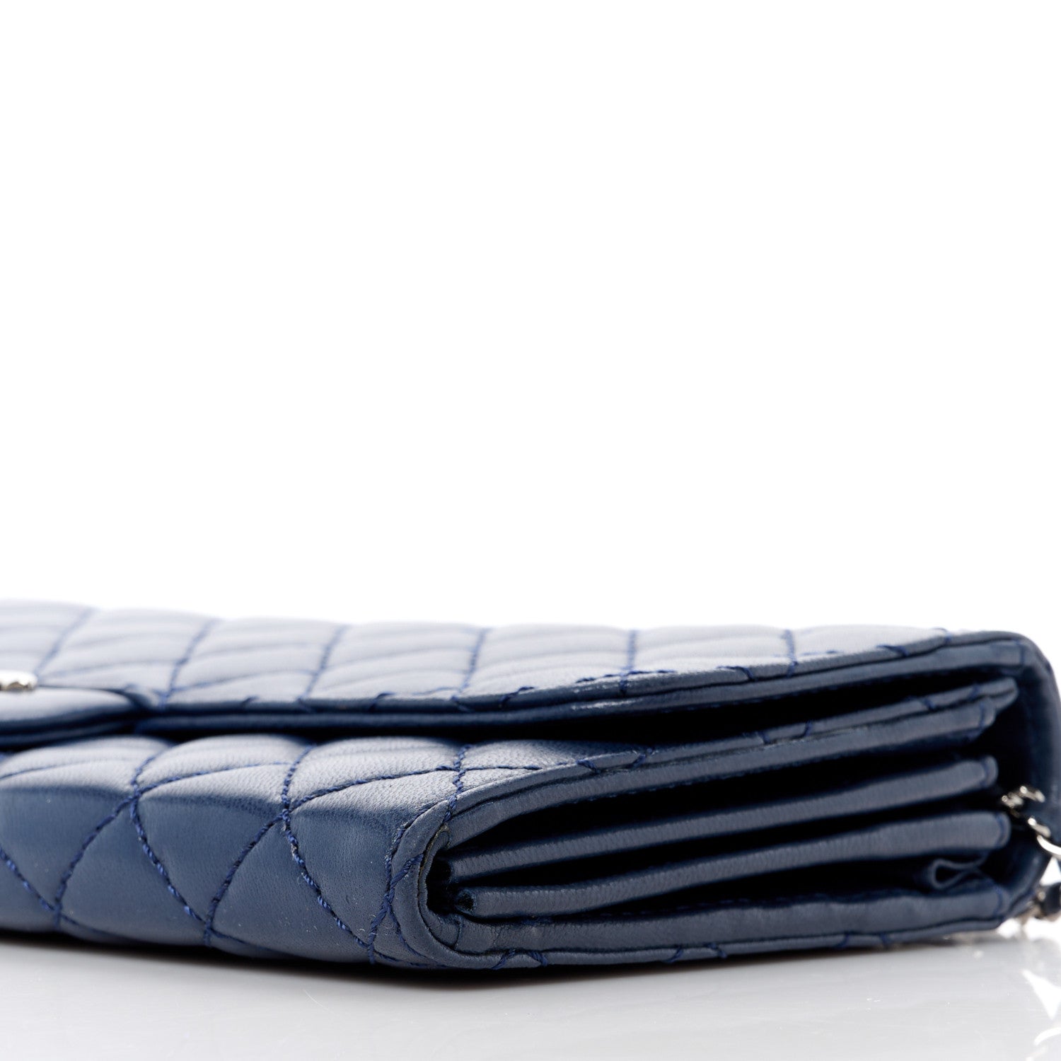 Chanel Lambskin Quilted Chain Clutch Flap Navy 11 of 14
