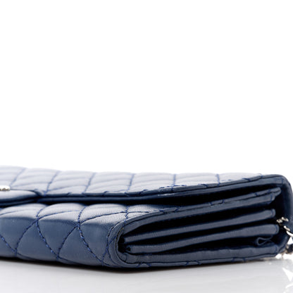 Chanel Lambskin Quilted Chain Clutch Flap Navy 11 of 14