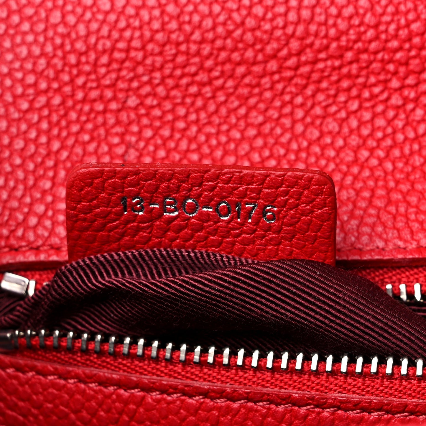 Grained Calfskin Small Diorama Flap Bag Red