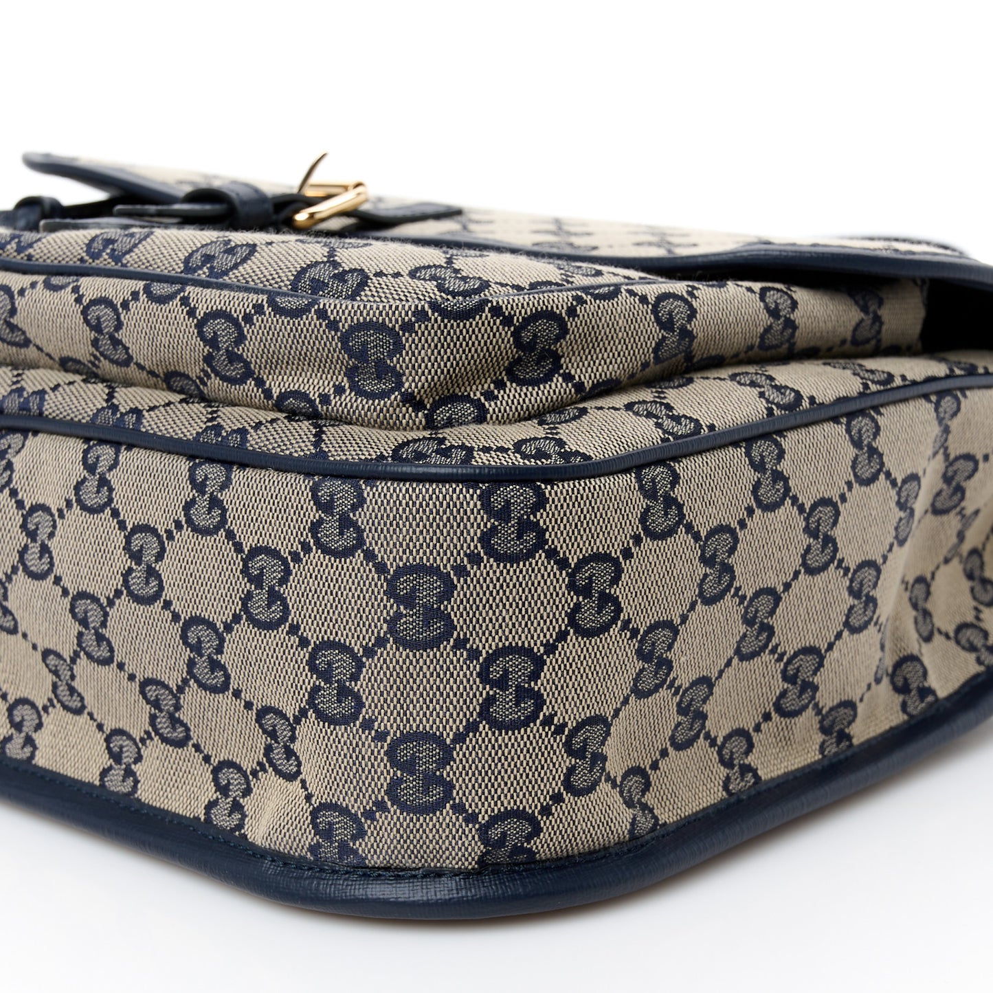 Monogram Web Childrens Messenger Bag Beige Blue