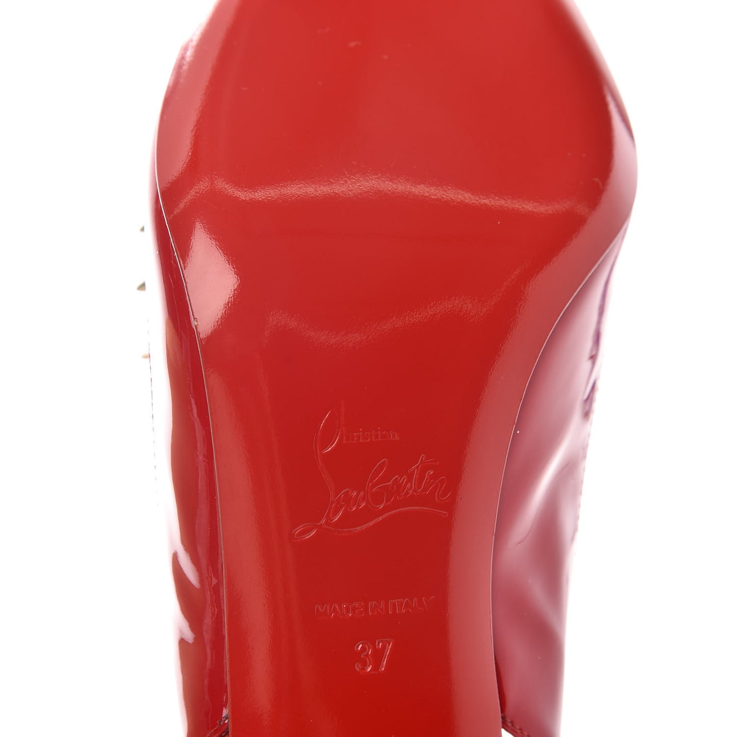 Patent PVC Kid Brigadine 70 Pumps 37 Loubi Silver