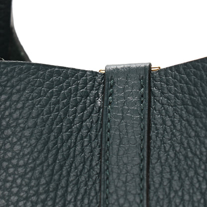 Hermes Taurillon Clemence Picotin Lock 18 PM Vert Cypress 13 of 13