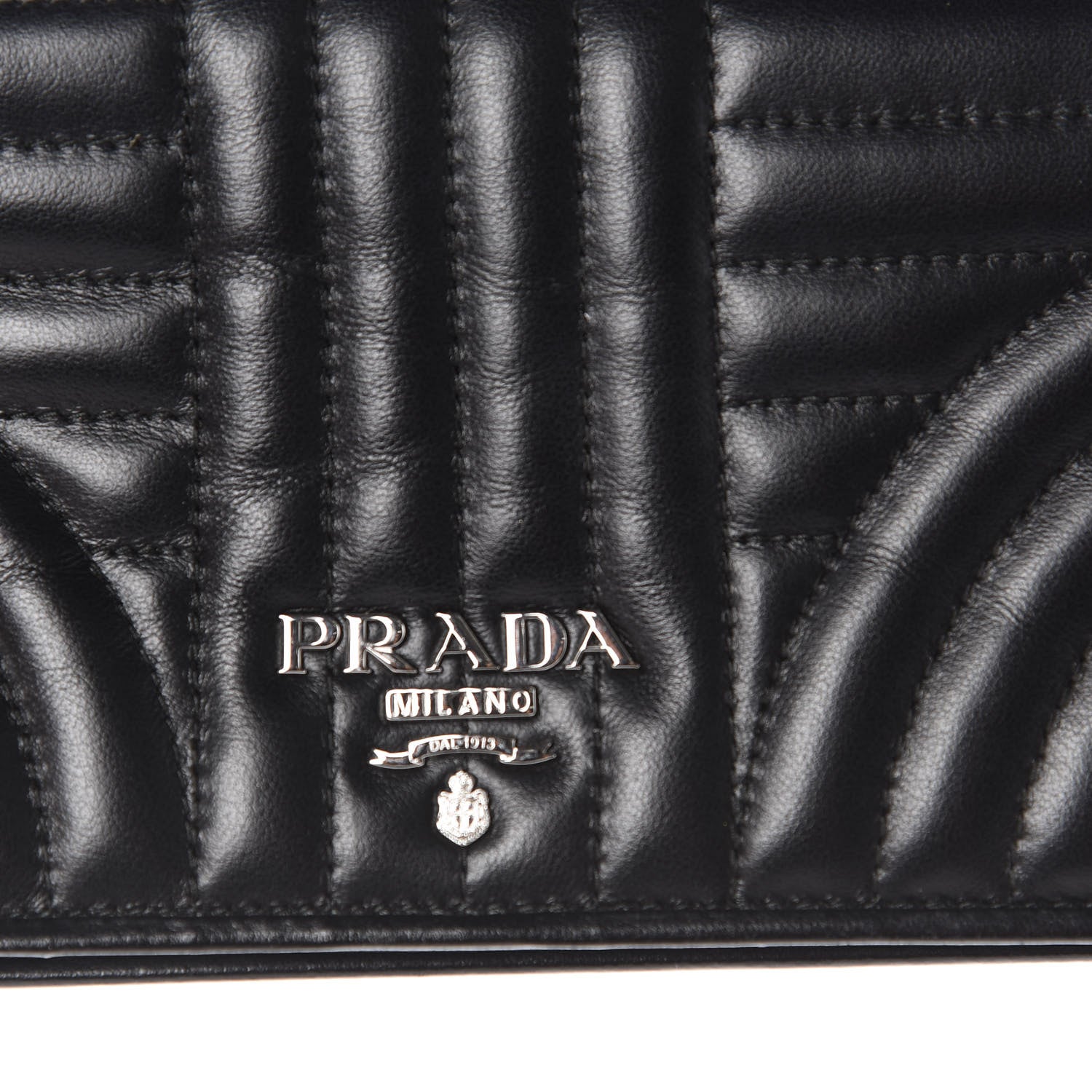 Prada Nappa Impunture Diagramme Chain Wallet Black 7 of 10