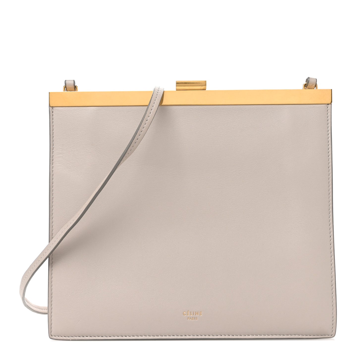 Smooth Calfskin Mini Clasp Bag Light Grey