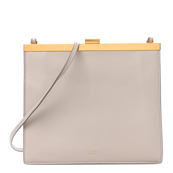 Celine Smooth Calfskin Mini Clasp Bag Light Grey 1680836