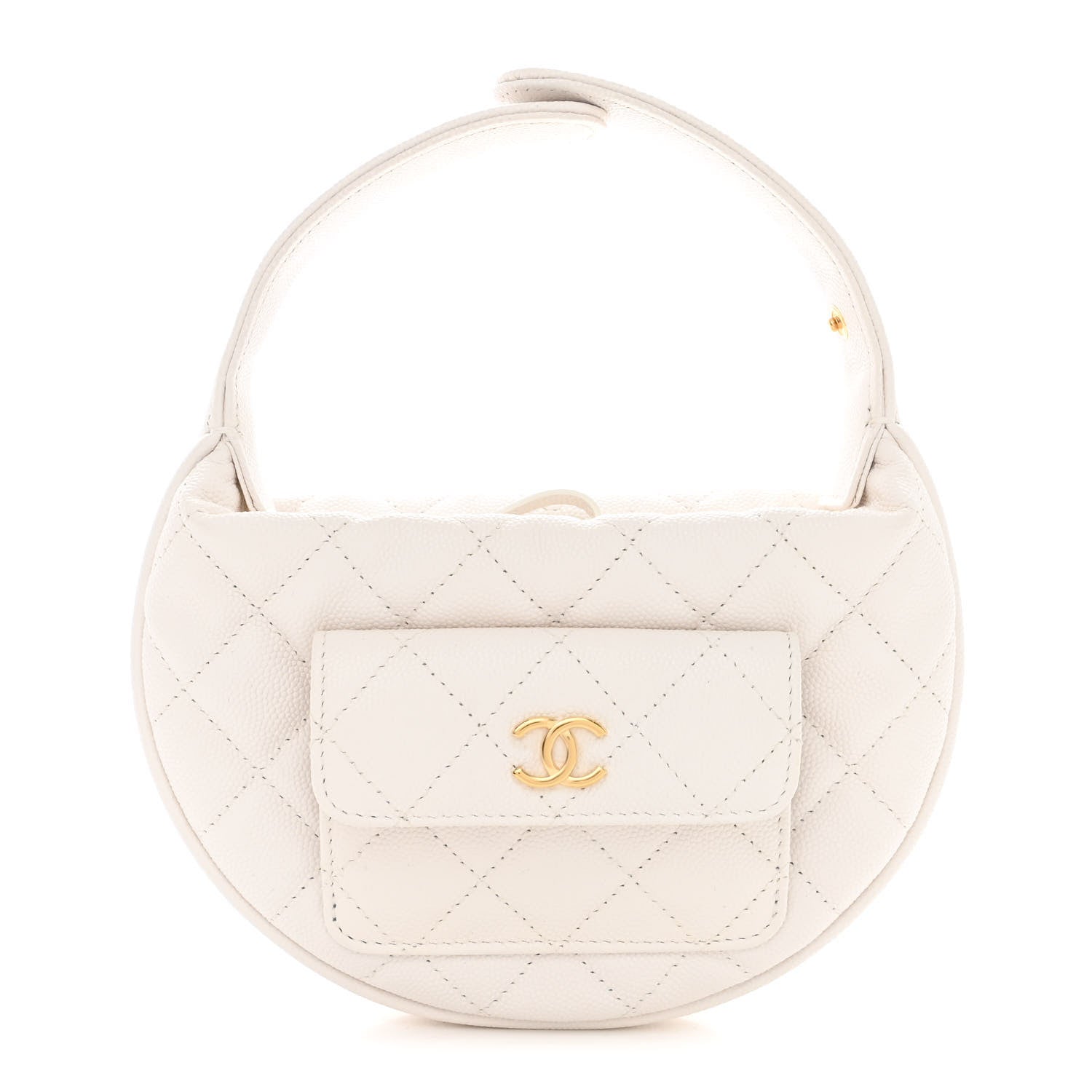 Chanel Caviar Quilted Polly Pocket Pouch Hobo White 1 of 11