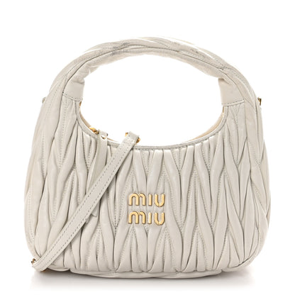 Miu Miu Nappa Matelasse Small Wander Hobo White 1 of 14