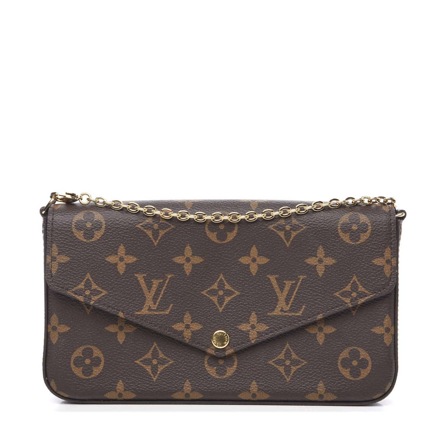 Monogram Pochette Felicie Chain Wallet Fuchsia