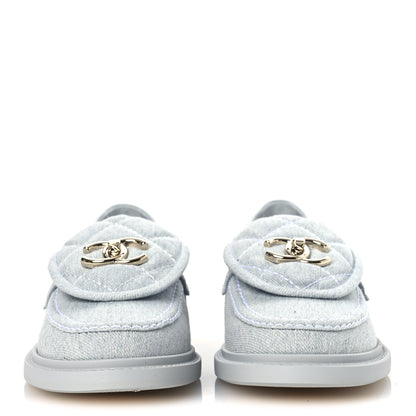 Chanel Denim CC Turnlock Loafers 37 Blue 3 of 11