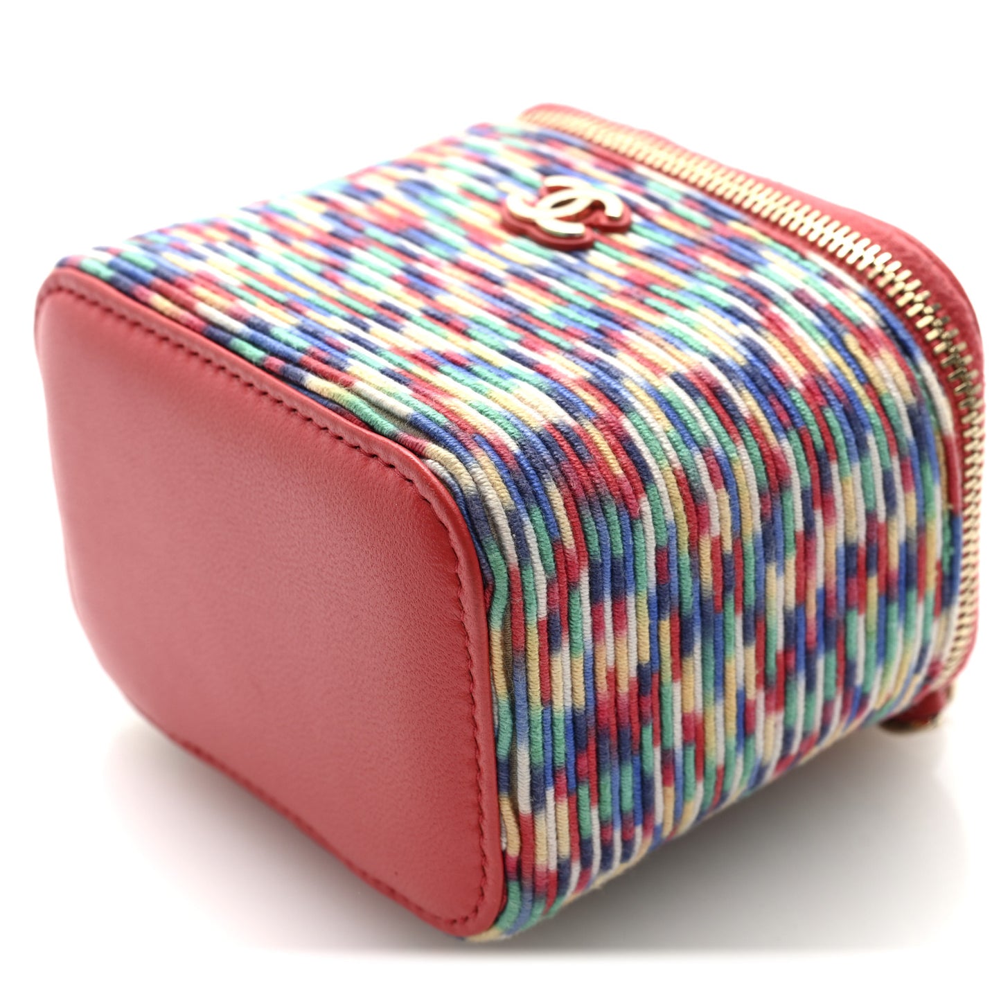 Embroidered Thread Mini Vanity With Chain Multicolor