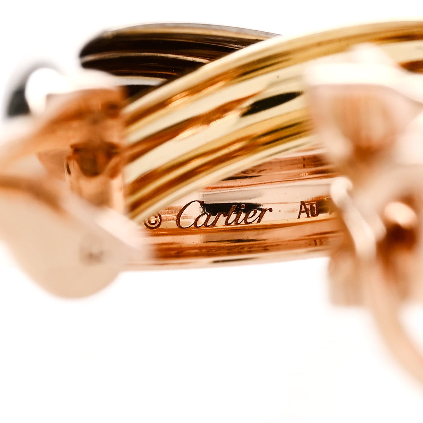 18K Pink Yellow White Gold Small Trinity Earrings