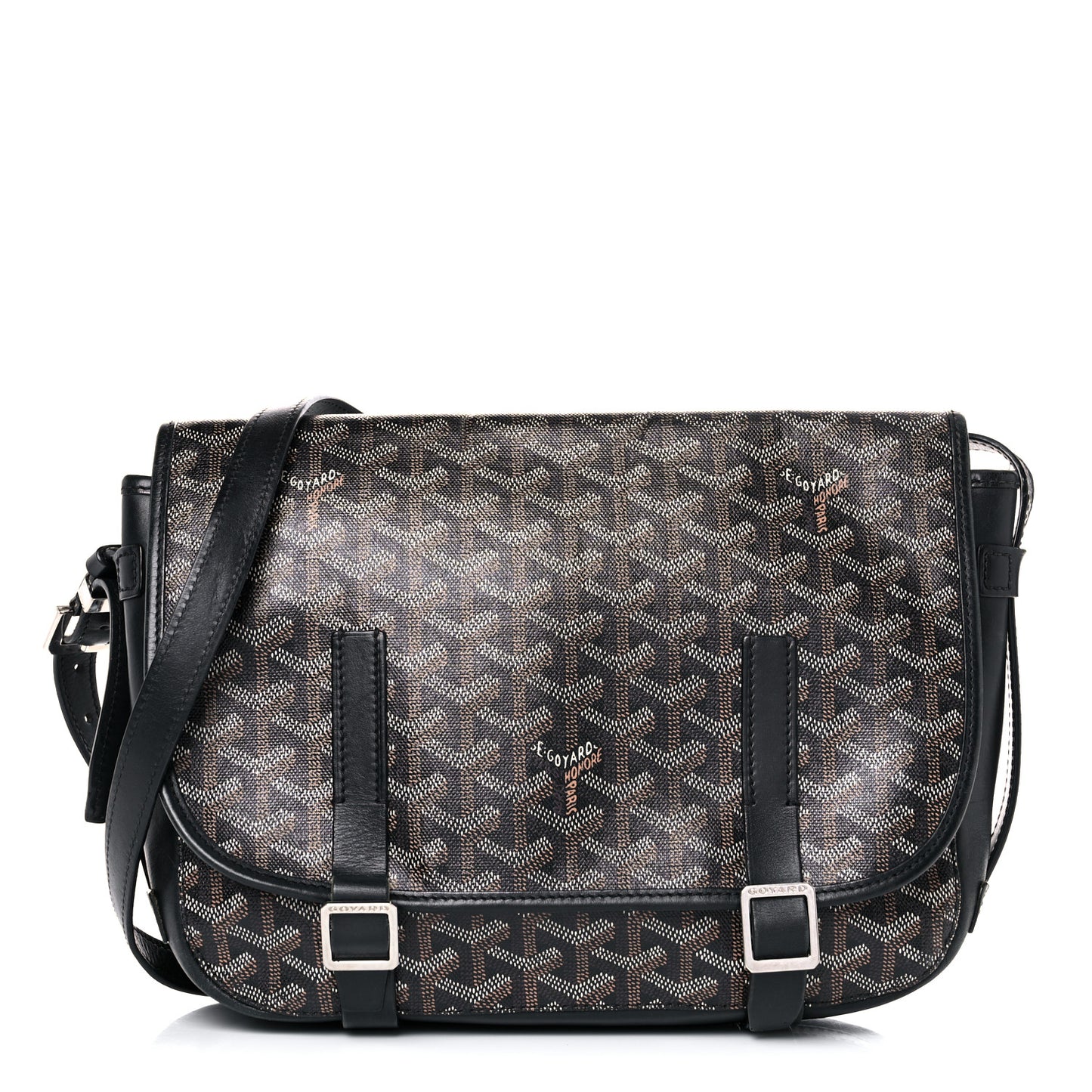 Goyardine Belvedere MM Messenger Bag Black