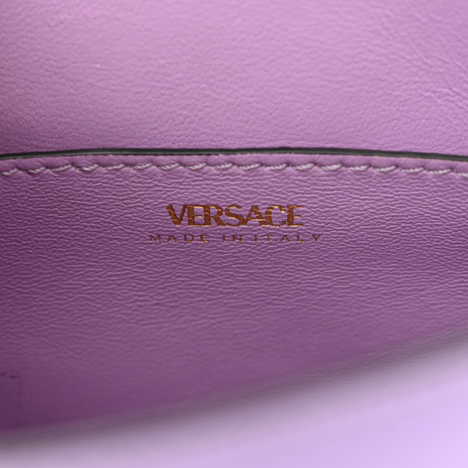 Versace Calfskin Medusa Small Top Handle Handbag Lilac 6 of 17