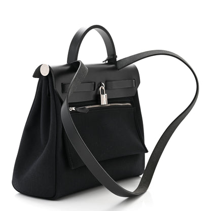 Hermes Military Toile Vache Hunter Herbag Zip PM 31 Black 4 of 12