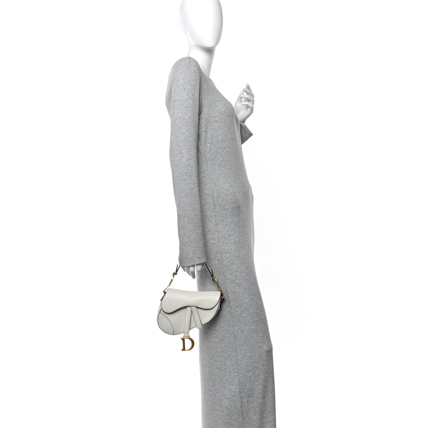 Christian Dior Grained Calfskin Mini Saddle Bag White 2 of 10