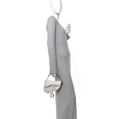 Christian Dior Grained Calfskin Mini Saddle Bag White 2 of 10
