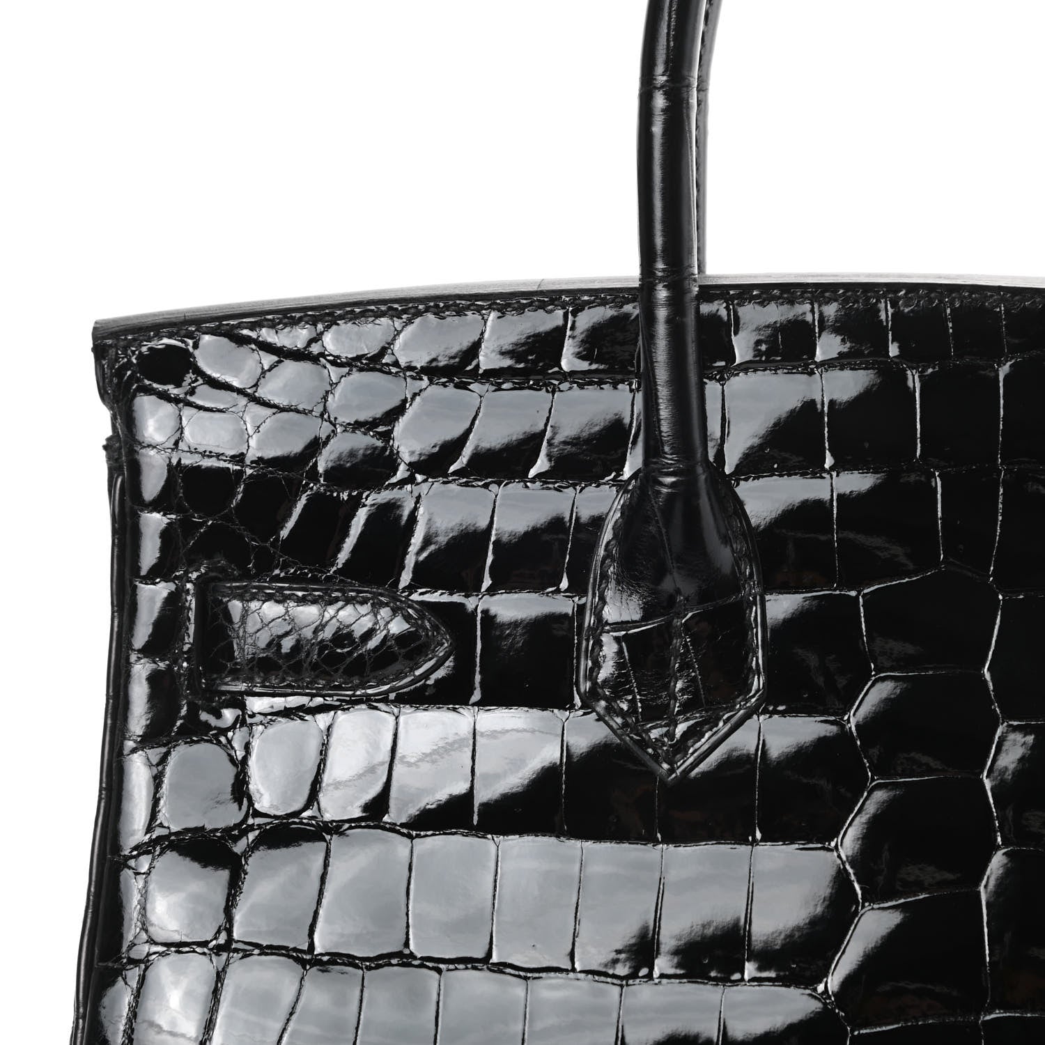 Hermes Shiny Niloticus Crocodile Birkin 30 Black 8 of 35