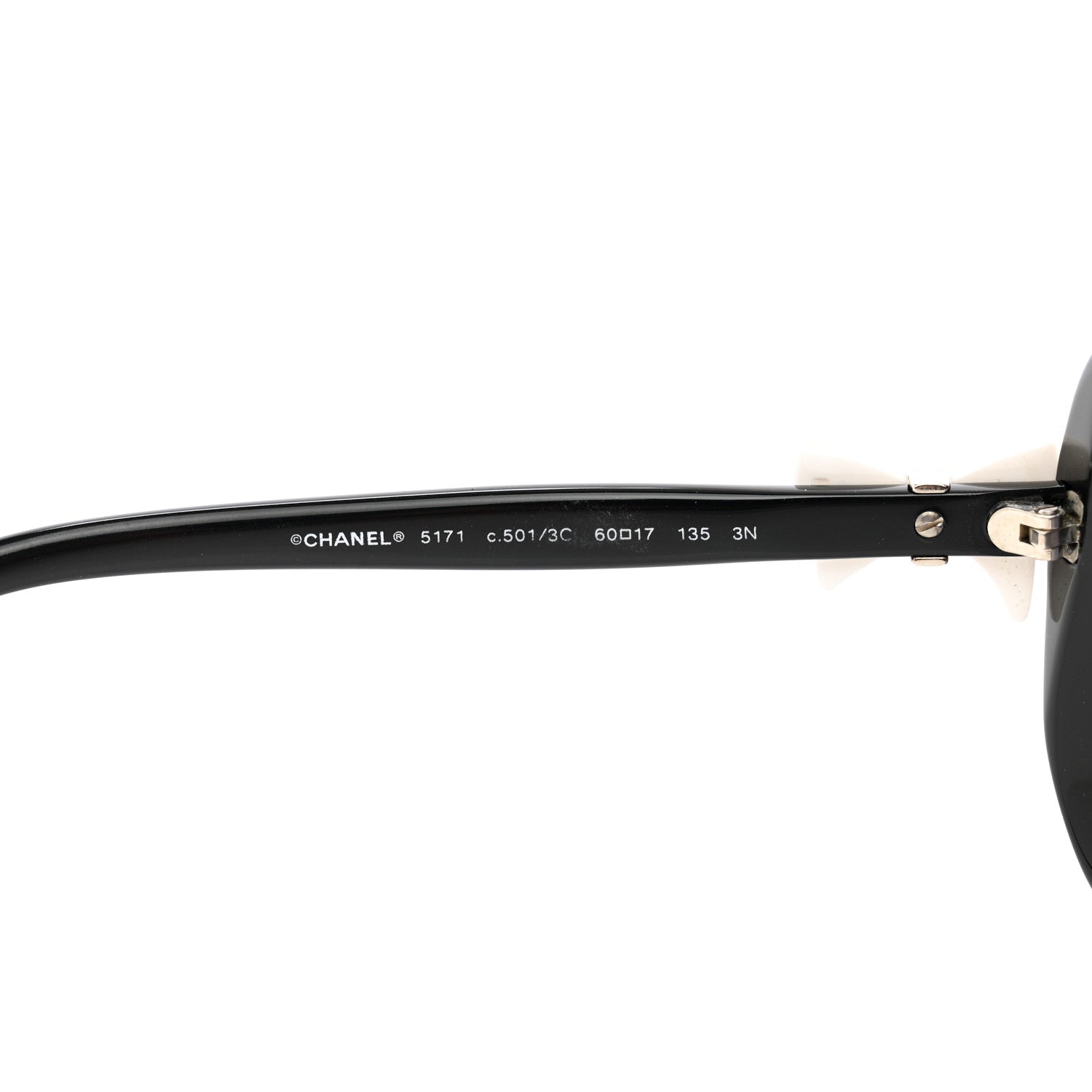 Chanel Acetate CC Bow Sunglasses 5171 Black White 6 of 7
