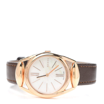 Gucci Stainless Steel Calfskin Mother of Pearl 27mm Horsebit Quartz Watch 2 of 5