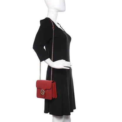 Gucci Dollar Calfskin Small Interlocking G Shoulder Bag Red 2 of 11