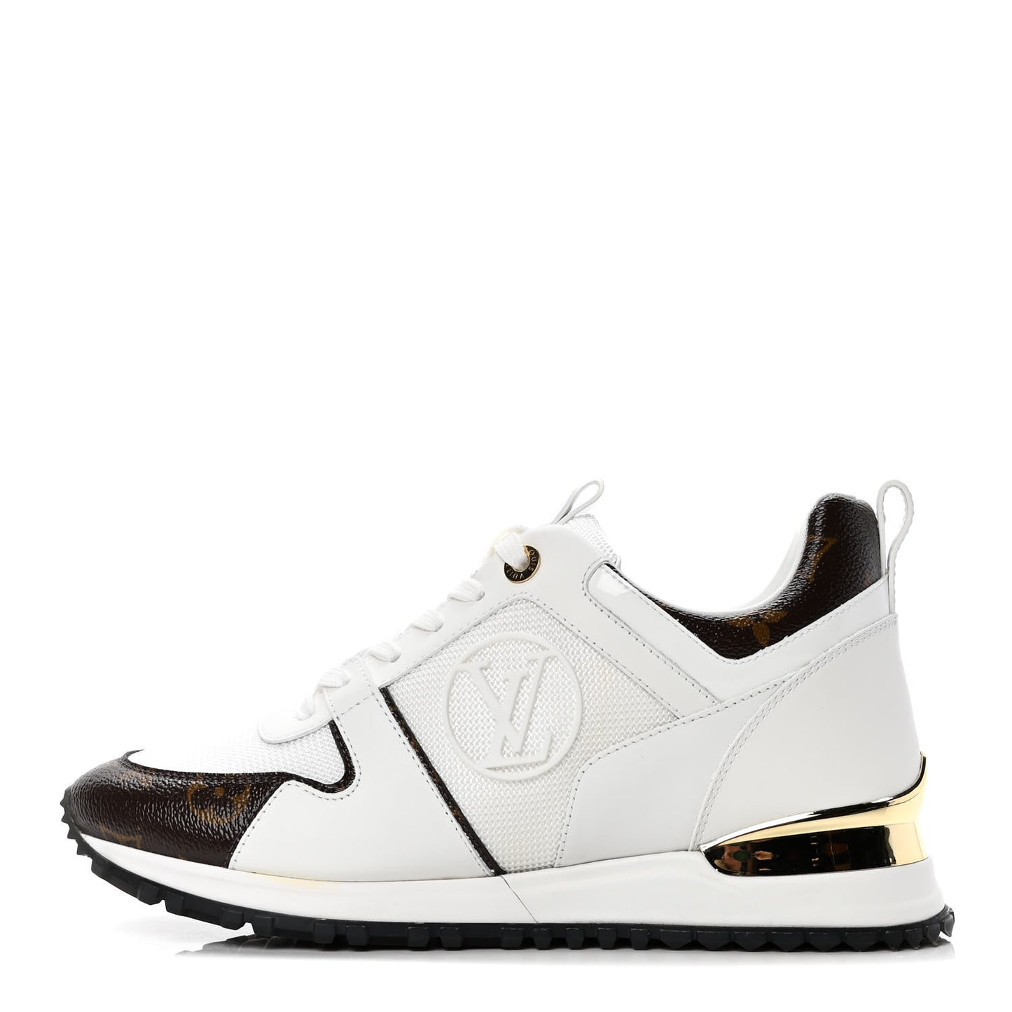 Calfskin Monogram Run Away Sneakers 38 White