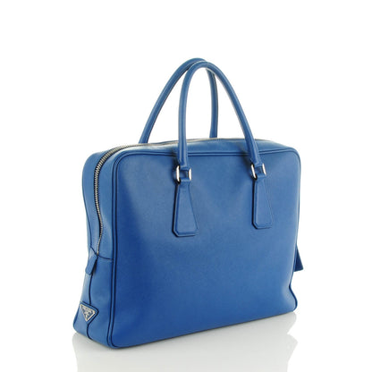 Prada Saffiano Briefcase Cobalto 3 of 10