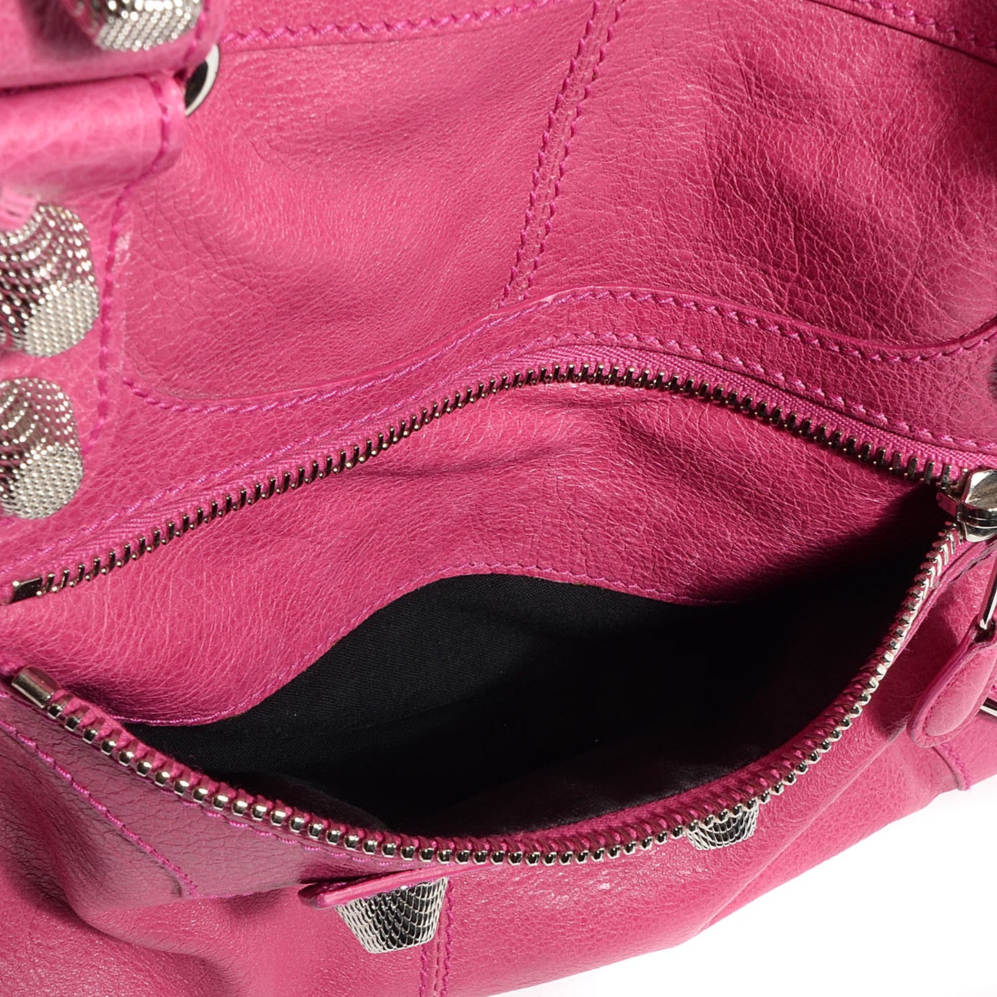 Agneau Giant 21 Silver Hardware Work Cyclamen Fucsia