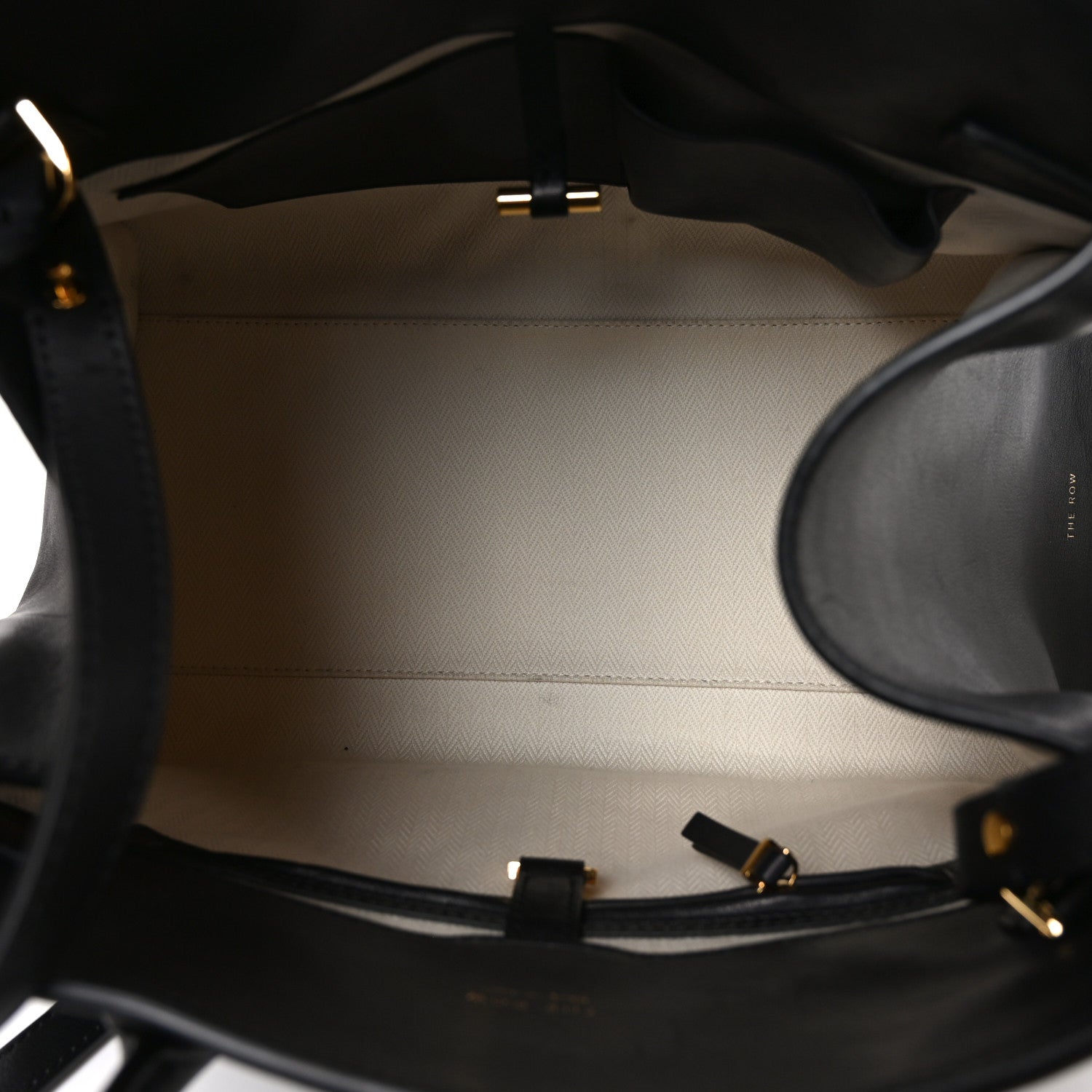 The Row Polished Saddle Calfskin Soft Margaux 12 Black 4 of 8